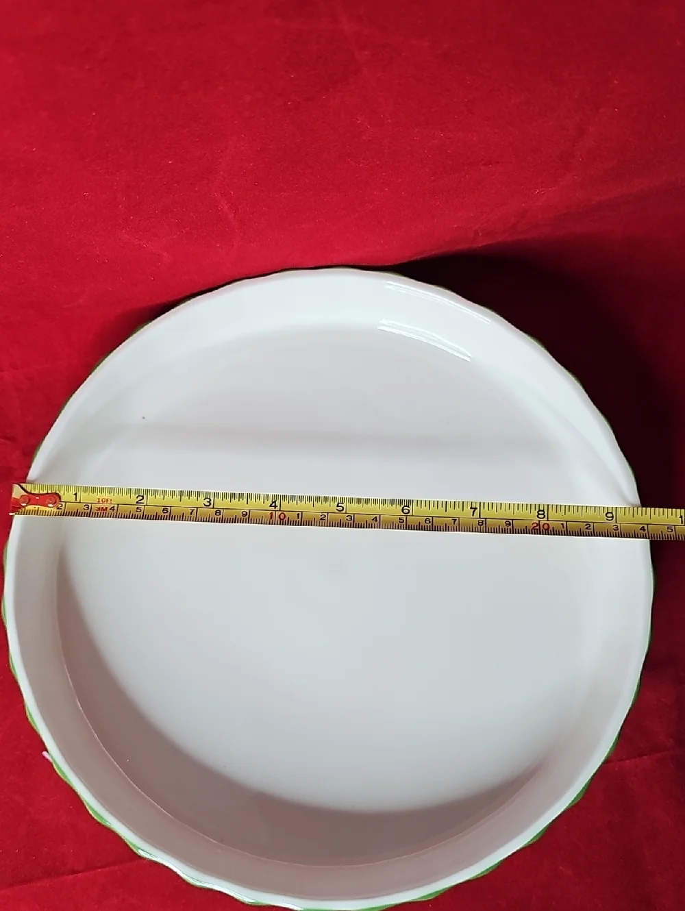 Royal Albert White Porcelain Round Floral Serving Dish with Green Trim